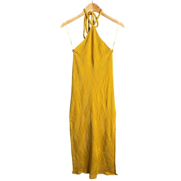 Free People Kristy Sweater Midi Dress Fade Yellow Size M - Picture 4 of 7
